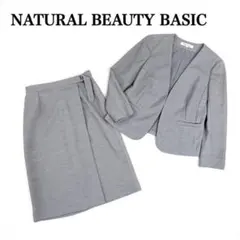 ナチュラルビューティーベーシック セットアップ ノーカラー ストレッチ グレー