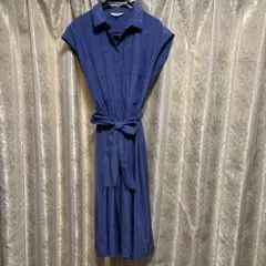 シャツワンピース ウエストリボン ナチュラルビューティベーシック　最終値下げ