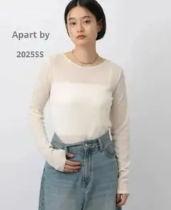 新品同様★Apart by 2025SSラメリブシアートップス　カットソー