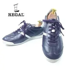 REGAL レザースニーカー レースアップ パープル 22.5cmのサムネイル