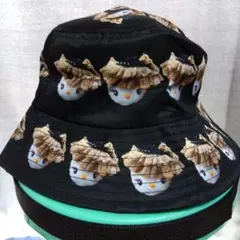 YOSHIKI yoshikittyオリジナルプリント バケットハット 黒