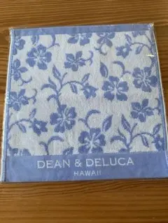 ハワイ限定】 DEAN & DELUCA ハイビスカス柄タオルハンカチ 青系のサムネイル