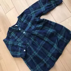 チェック柄長袖ワンピース 110サイズ