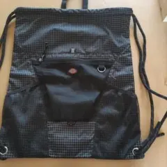 Dickies ブラック チェック柄 ナップザック　メンズ　キッズ　レディース