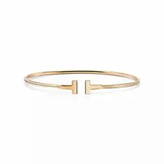 Tiffany│T ナロー ワイヤー ブレスレット イエローゴールド
