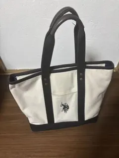 U.S. Polo Assn. トートバッグ ホワイト/ブラック