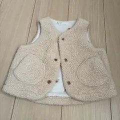 UNIQLO ベビーベスト 80 ベージュ ボア