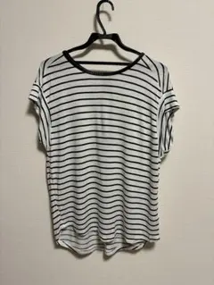 【美品】ザラ ZARA 半袖ストライプトップス半袖 ノースリーブ 白黒