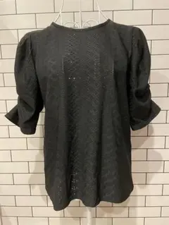 DRESKIP ドレスキップ  スリーブシャーリングカットソー  ブラック  Ｍ