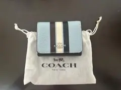 COACH 三つ折り財布 ストライプ柄　お値下げ中