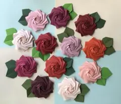 折り紙 ミニ薔薇 ピンク系 16個 お祝い 壁面飾り 初夏 - メルカリ