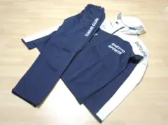 新品 吸汗速乾 メンズ ジャージ 上下 セットアップ ネイビー Lサイズ 2
