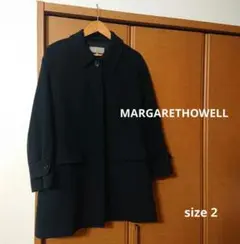比較的綺麗　マーガレットハウエル　コート　ネイビー　2 M