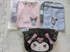 クロミちゃん　巾着　ショルダーバック　ミニショルダーブルー