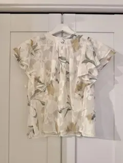 GRL 花柄シアーフリルスリーブブラウス イエロー F