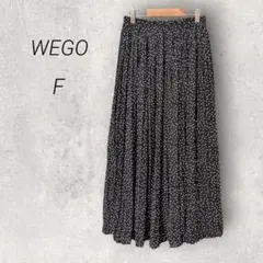 ウィゴー WEGO プリーツロングスカート【F】ブラック ドット ウエストゴム