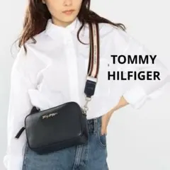 TOMMY HILFIGER オンライン限定 ロゴショルダーバッグ 濃紺