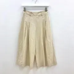 ZARA タグ付き　ベージュ プリーツ入り ワイドパンツ　ガウチョパンツ