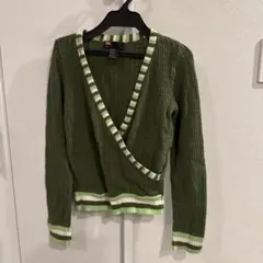 DIESEL カシュクールニット 長袖 カーキ Sサイズのサムネイル