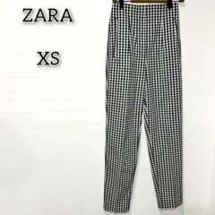 ザラ 【XS】 ボトムス カジュアル チェック 総柄 テーパード キレイめ