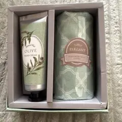 オリーブハンドクリーム＆ハンカチタオルセット