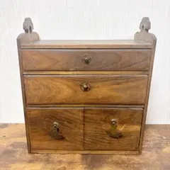 昭和初期　年代物　アンティーク針箱　古道具　年代物　昭和レトロ　小物入れ