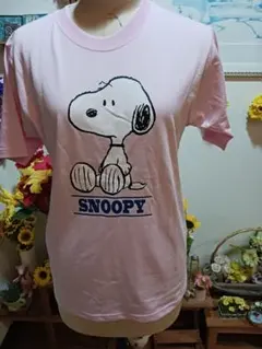 新品⭐SNOOPY スヌーピー Tシャツ⭐ピンク/メンズMのサムネイル