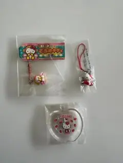 ハローキティ ストラップとハート型ケースセット 3点