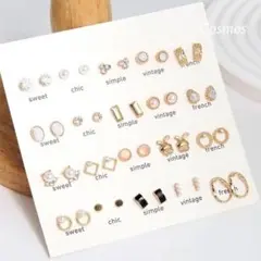 【再入荷】バラエティピアスセット　20種　綺麗め　小粒ピアス　オールシーズン