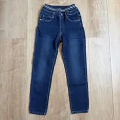 メリーエドナ 無地 デニムパンツ 130 デニム　パンツ　ブルー　ストレッチ　青