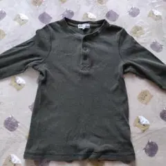 オリーブグリーン 長袖 カットソー Tシャツ 緑