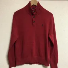 美品　ポロラルフローレン ボタン留め ハイネックニットセーター　メンズMのサムネイル