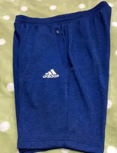 adidas O ハーフパンツ　ブルー系　zip付サイドポケット有　アディダス