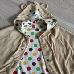 ベビーポンチョ クマ耳付き 90cm以下