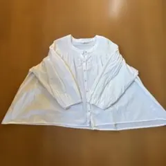 Fillil コットン長袖シャツ ホワイト