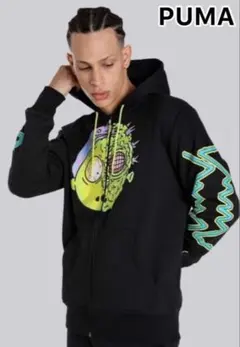 【レア】PUMA/プーマ/リックアンドモーティー/パーカー/黒/M〜Lサイズ