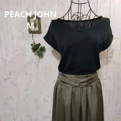 美品【PEACH JOHN】ノースリーブドッキングロングワンピース サテン風生地のサムネイル