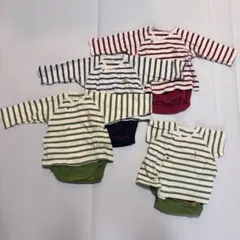 Combi mini ストライプロンパース4点セット 70-80cm 双子