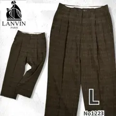 LANVIN ランバン PARIS テンセル 2タック ワイド 茶 L 春夏のサムネイル