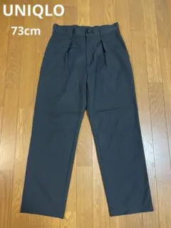 ユニクロ タックワイドパンツ グレー