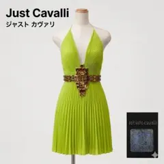 【美品】Just Cavalli Y2Kプリーツドレス ジュエル グリーン40のサムネイル