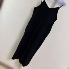 黒 Vネック スリーブレス サロペット