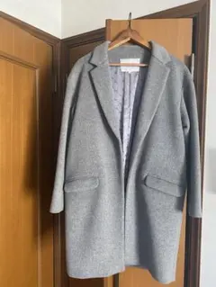 土日限定お値下げ！ 美品！グレー　ウール100%ロングコート