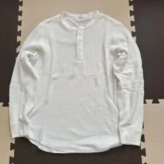 UNIQLO ワッフルヘンリーネックT 長袖 ホワイト Mのサムネイル