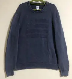OLD(90s〜)GAPインディゴコットンセーター　星条旗　良雰囲気のサムネイル