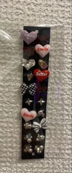 耳ツボジュエリー　ハートりぼんカラフル