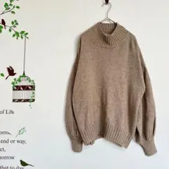 torrazzo donna/ハイネックセーター ボリュームスリーブ 毛ラクーン