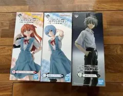 【新品未開封】一番くじ エヴァンゲリオン 式波アスカ 綾波レイ　渚カヲル