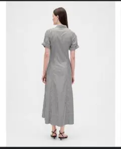 GAP ストライプ シャツワンピース 半袖 ロング