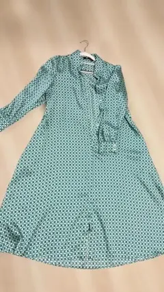 ZARA 幾何学模様 ロングシャツワンピース S